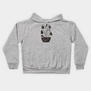 Linocut Tulips #2 Kids Hoodie